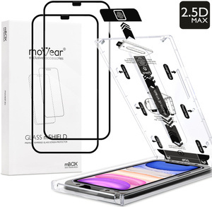 2 szt. | moVear mBOX GLASS mSHIELD 2.5D MAX do Apple iPhone 11 / Xr (6.1") (łatwy montaż)