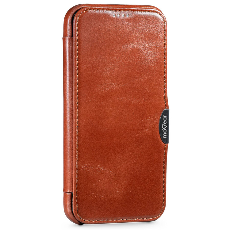 moVear flipSide C skórzane etui do Apple iPhone 12 Mini (5.4") | Skóra naturalna vintage (Brązowa)