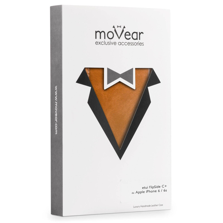 moVear flipSide C+ Skórzane Etui do Apple iPhone 6 / 6s | Skóra Vintage | Jasnobrązowy