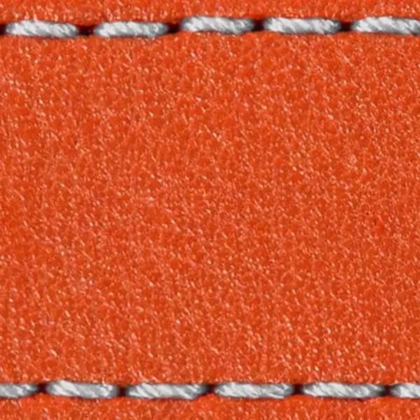Pasek C1 22mm | Pomarańczowy / Srebrna nić | Części skórzane bez klamry