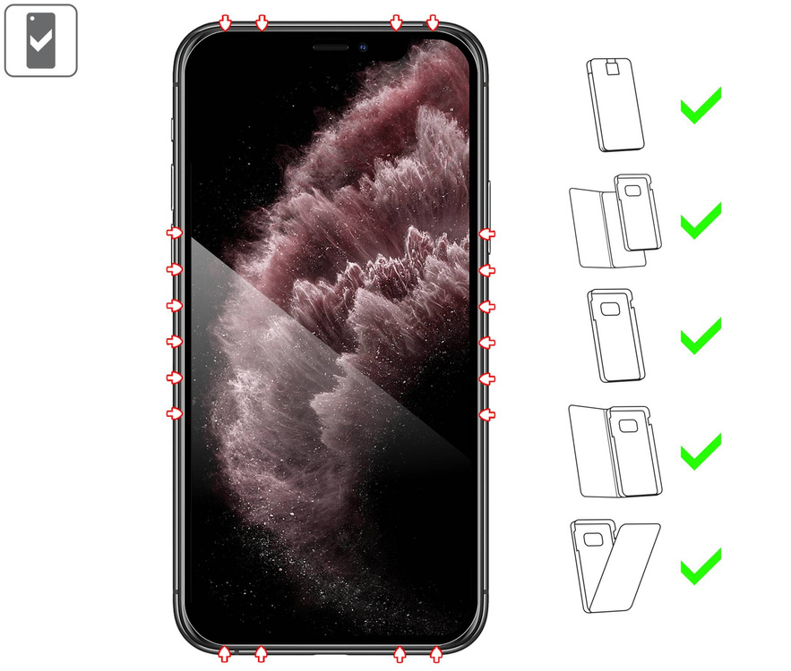 moVear flexible mSHIELD 3D PRO do Apple iPhone 11 Pro Max / Xs MAX (6.5"). Pancerne szkło hybrydowe.