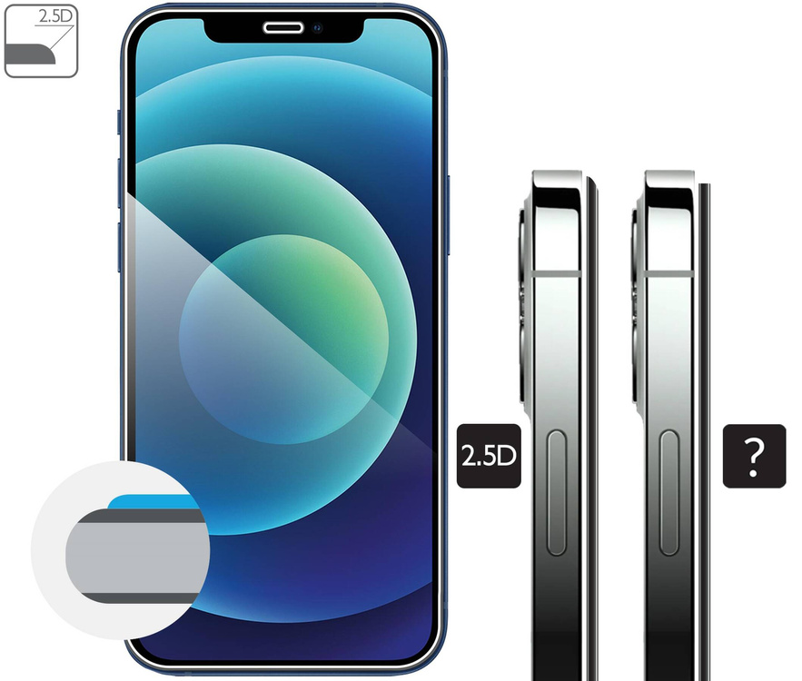 2 szt. | moVear GLASS mSHIELD 2.5D do Apple iPhone 12 Pro / 12 (6.1") (kompatybilne z etui)