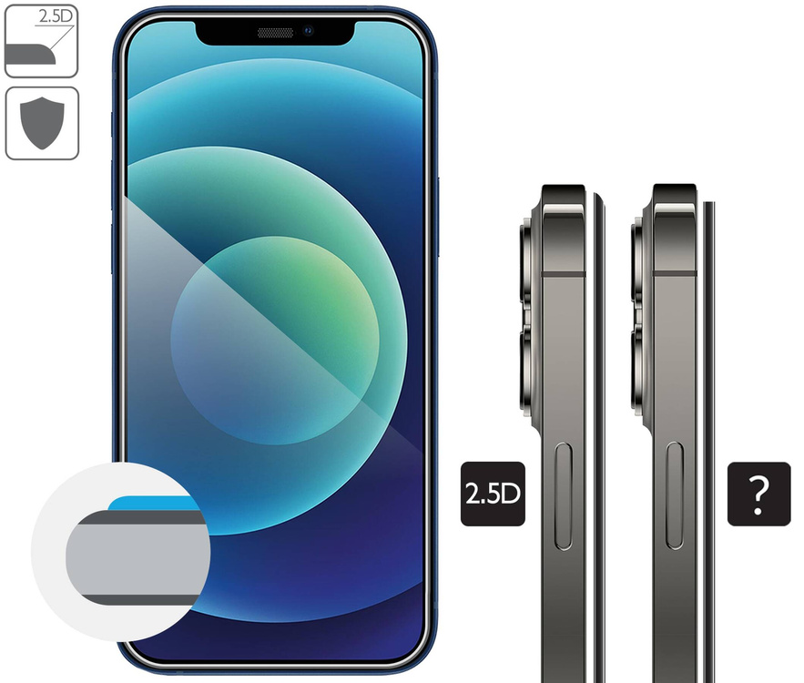 moVear mBOX GLASS mSHIELD 2.5D do Apple iPhone 12 Pro / 12 (6.1") (łatwy montaż)