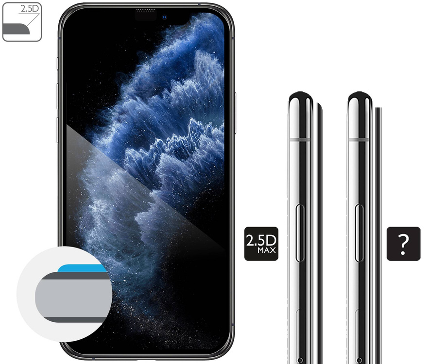 moVear mBOX GLASS mSHIELD 2.5D MAX do Apple iPhone 11 Pro / Xs / X (5.8") (łatwy montaż)