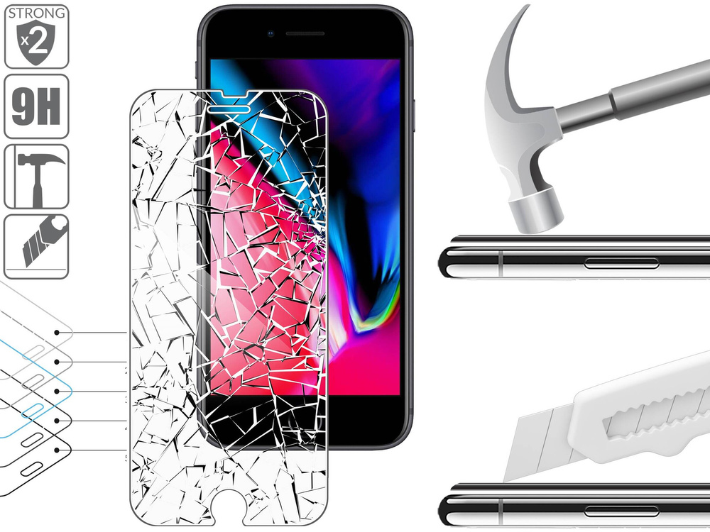 moVear GLASS mSHIELD 2.5D do Apple iPhone 8 Plus / 7 Plus (5.5") (kompatybilne z etui)