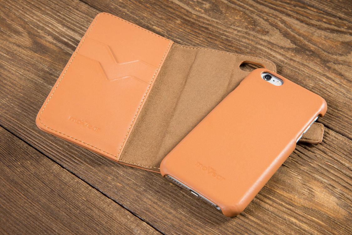 moVear multiCover W Skórzane Etui 3w1 do Apple iPhone 6 / 6s | Portfel, Wallet | Skóra Gładka | Cappuccino