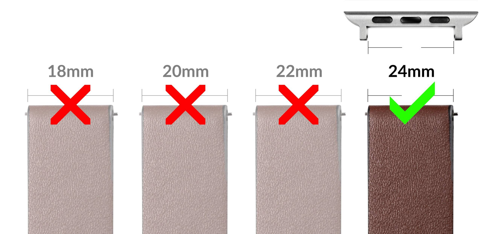 moVear | Adapter paska 24mm do Apple Watch 9/8/7/6/SE/5/4/3/2/1 (45/44/42mm) & Ultra (49mm) | Srebrny Stal nierdzewna