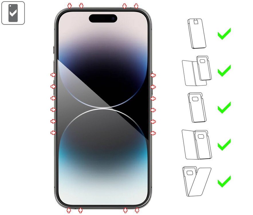 moVear GLASS mSHIELD 3D PRO-E do Apple iPhone 14 Pro (6.1") (kompatybilne z etui)
