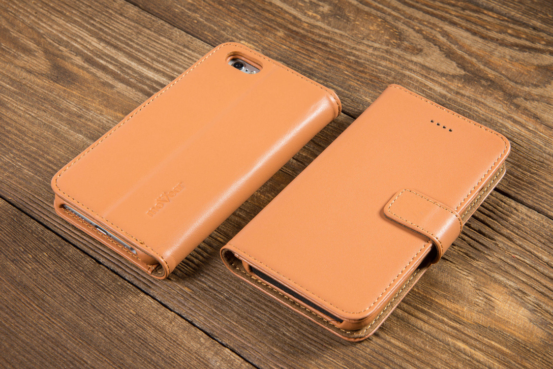 moVear multiCover W Skórzane Etui 3w1 do Apple iPhone 6 / 6s | Portfel, Wallet | Skóra Gładka | Cappuccino
