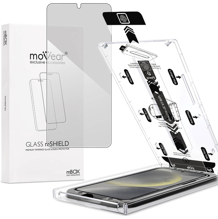 moVear mBOX GLASS mSHIELD 2.5D privacy do Samsung Galaxy S25 / S24 (6.2") (Anty spy, z Aplikatorem)