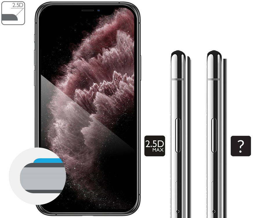 moVear GLASS mSHIELD 2.5D MAX do Apple iPhone 11 Pro Max / Xs MAX (6.5") (kompatybilne z etui)