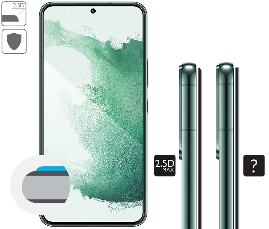 moVear GLASS mSHIELD 2.5D MAX do Samsung Galaxy S22+ (Plus) (6.6") (kompatybilne z etui)