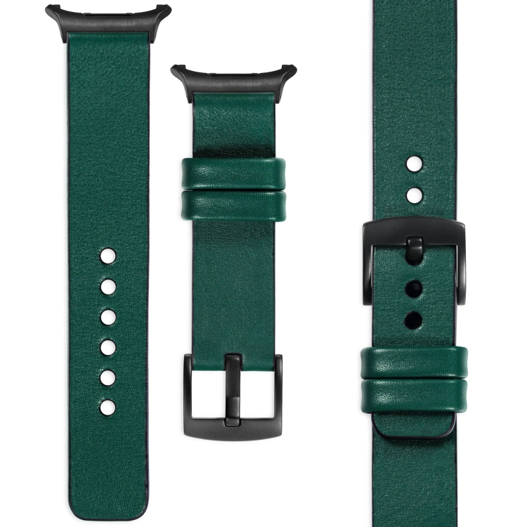 moVear Prestige S1 Skórzany pasek 22mm do Samsung Galaxy Watch Ultra | Zielony butelkowy [rozmiary XS-XXL i klamra do wyboru]