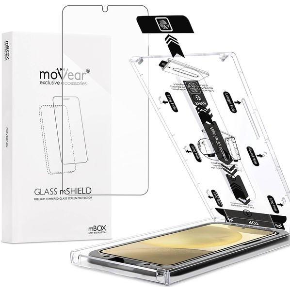 moVear mBOX GLASS mSHIELD 2.5D do Samsung Galaxy S25+ / S24+ (Plus) (6.7") (łatwy montaż)