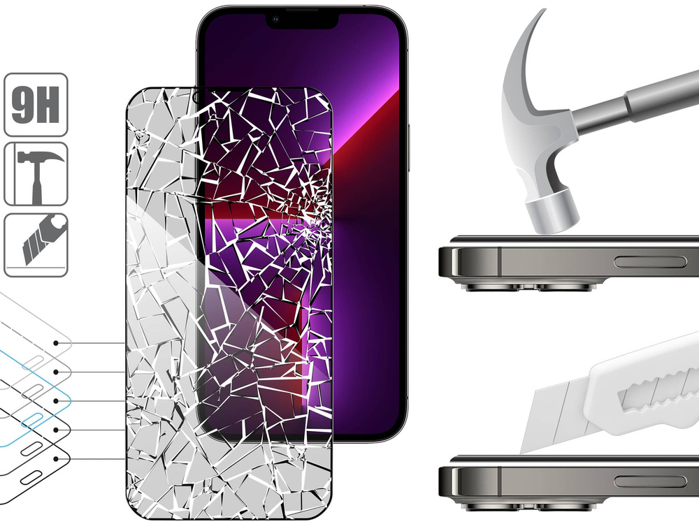 2 szt. | moVear mBOX GLASS mSHIELD 2.5D MAX privacy do Apple iPhone 14 Plus / 13 Pro Max (6.7") (Anty spy, z Aplikatorem)