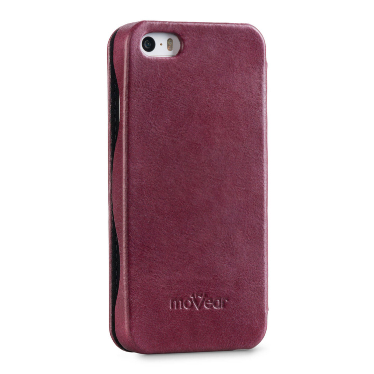 moVear flipSide C Skórzane Etui do Apple iPhone SE / 5s / 5 | Skóra Vintage | Fioletowy