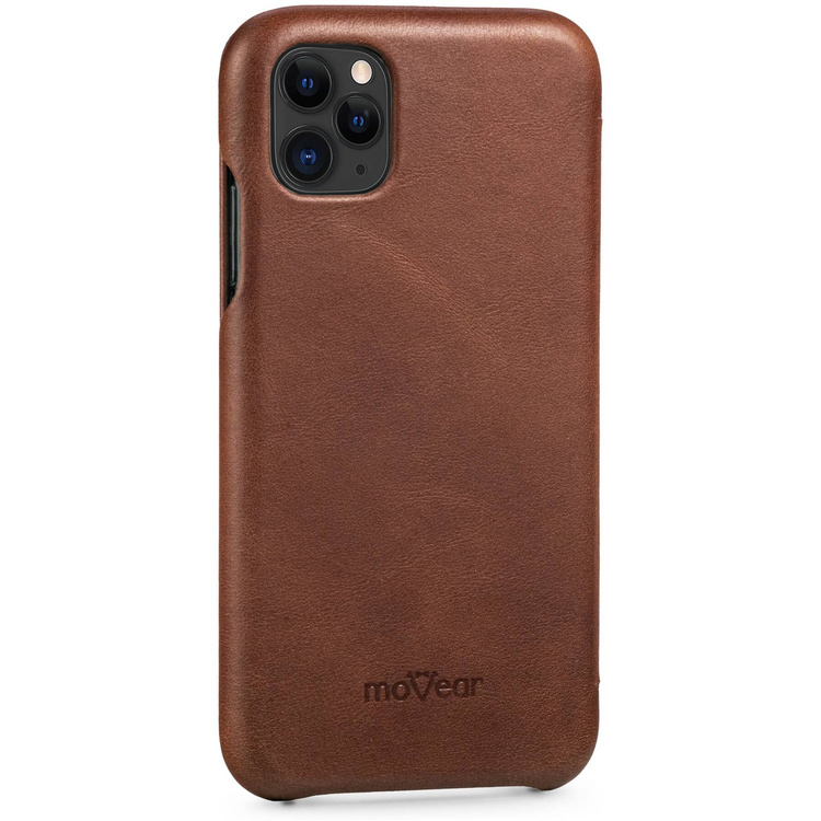 moVear flipSide S skórzane etui do Apple iPhone 11 Pro Max (6.5") | Skóra naturalna olejowana (Ciemnobrązowa)