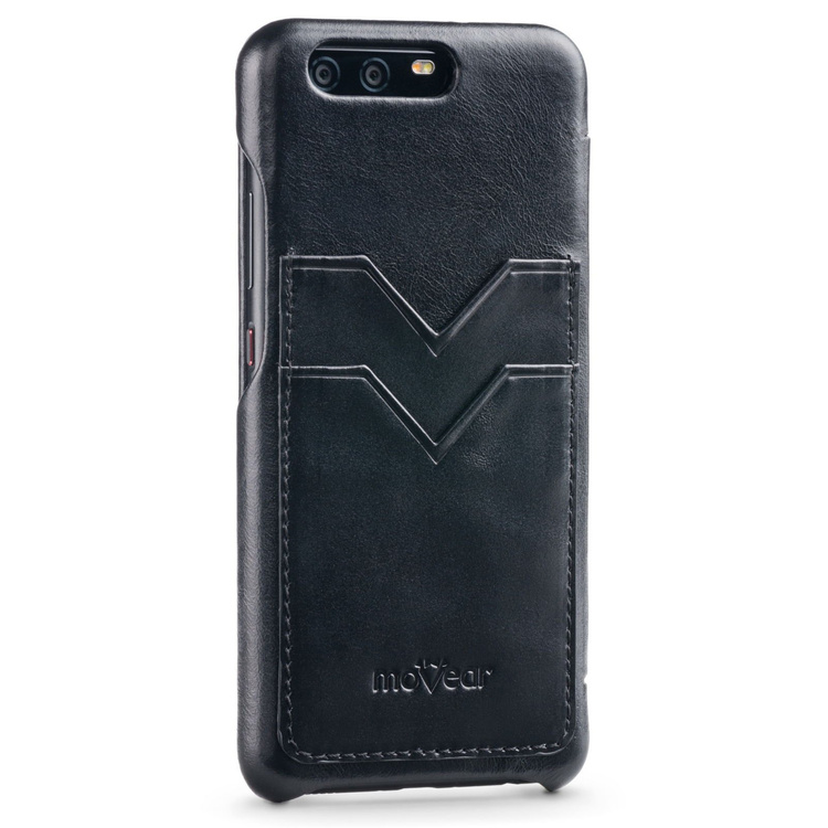 moVear flipSide S+ Skórzane Etui do Huawei P10 | Skóra Vintage | Czarny