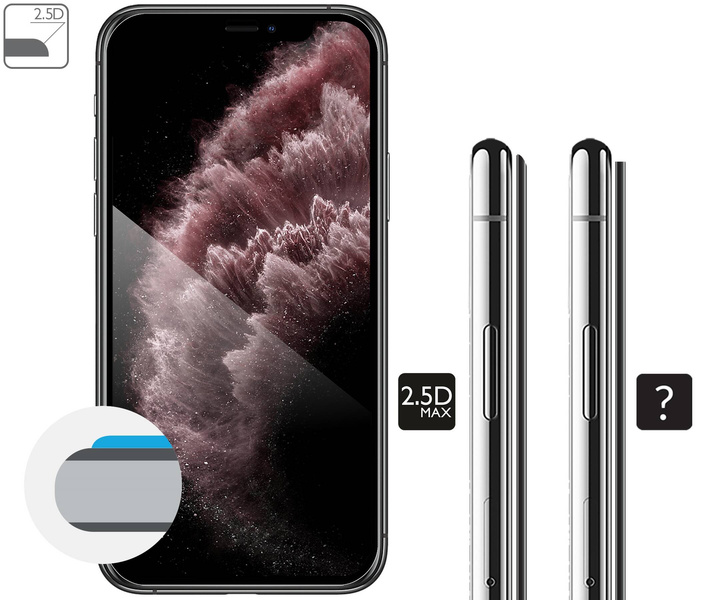 moVear GLASS mSHIELD 2.5D MAX do Apple iPhone 11 Pro Max / Xs MAX (6.5") (kompatybilne z etui)