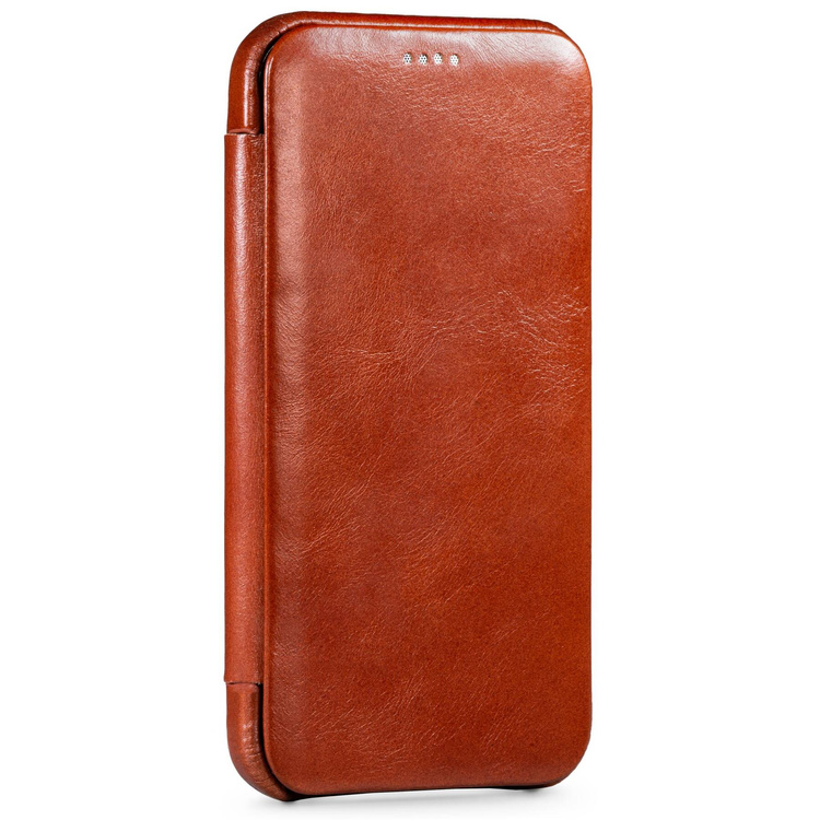 moVear flipSide S skórzane etui do Apple iPhone 12 Pro / 12 (6.1") | Skóra naturalna vintage (Brązowa)