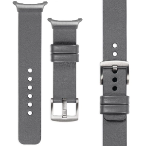 moVear Prestige S1 Skórzany pasek 24mm do Samsung Galaxy Watch Ultra | Szary [rozmiary XS-XXL i klamra do wyboru]