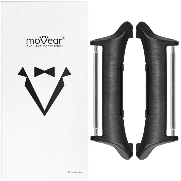 moVear | Adapter paska 22mm do Samsung Galaxy Watch Ultra | Czarny Stal nierdzewna