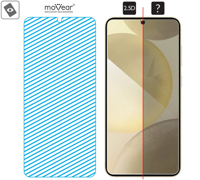 moVear mBOX GLASS mSHIELD 2.5D do Samsung Galaxy S25+ / S24+ (Plus) (6.7") (łatwy montaż)