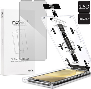 moVear mBOX GLASS mSHIELD 2.5D privacy do Samsung Galaxy S25+ / S24+ (Plus) (6.7") (Anty spy, z Aplikatorem)