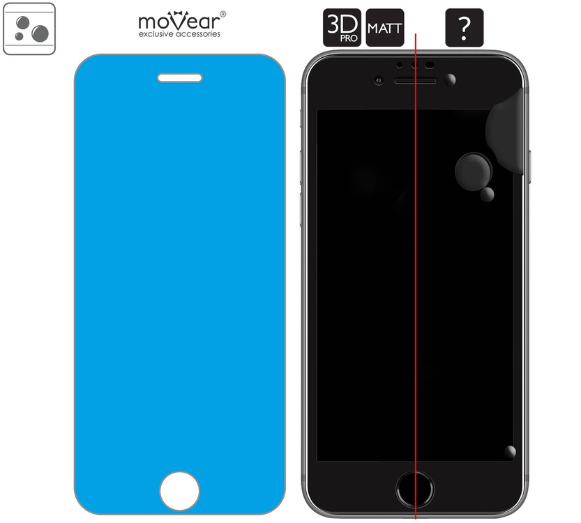 2 szt. | moVear GLASS mSHIELD 3D PRO MATT do Apple iPhone 8 Plus / 7 Plus (5.5") | (Antyrefleksyjne)