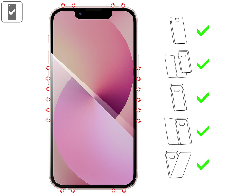 moVear GLASS mSHIELD 2.5D MAX privacy do Apple iPhone 13 Mini (5.4") (Prywatyzujące, kompatybilne z etui)