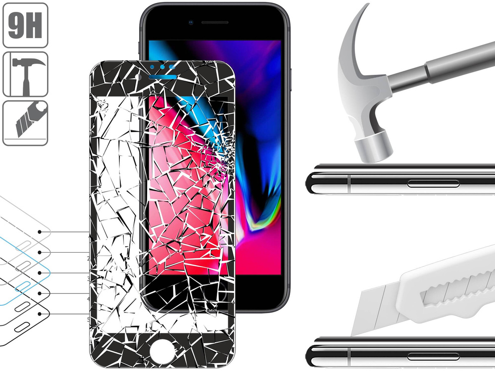 2 szt. | moVear GLASS mSHIELD 3D PRO MATT do Apple iPhone 8 Plus / 7 Plus (5.5") | (Antyrefleksyjne)