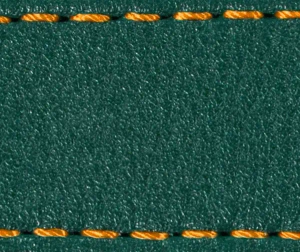 Pasek C1 24mm | Zielony butelkowy / Pomarańczowa nić | Części skórzane bez klamry