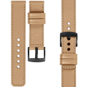 moVear Prestige C1 Skórzany pasek 20mm do Garmin Vivoactive 5/3, Vivomove 3, Venu 2 | Cappuccino, cappuccino przeszycie [rozmiary XS-XXL i klamra do wyboru]