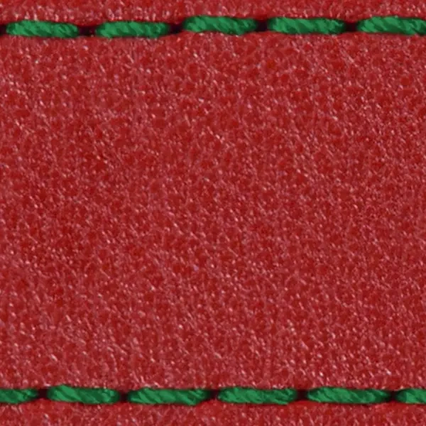 Pasek C1 20mm | Czerwony szkarłatny / Ciemnozielona nić | Części skórzane bez klamry