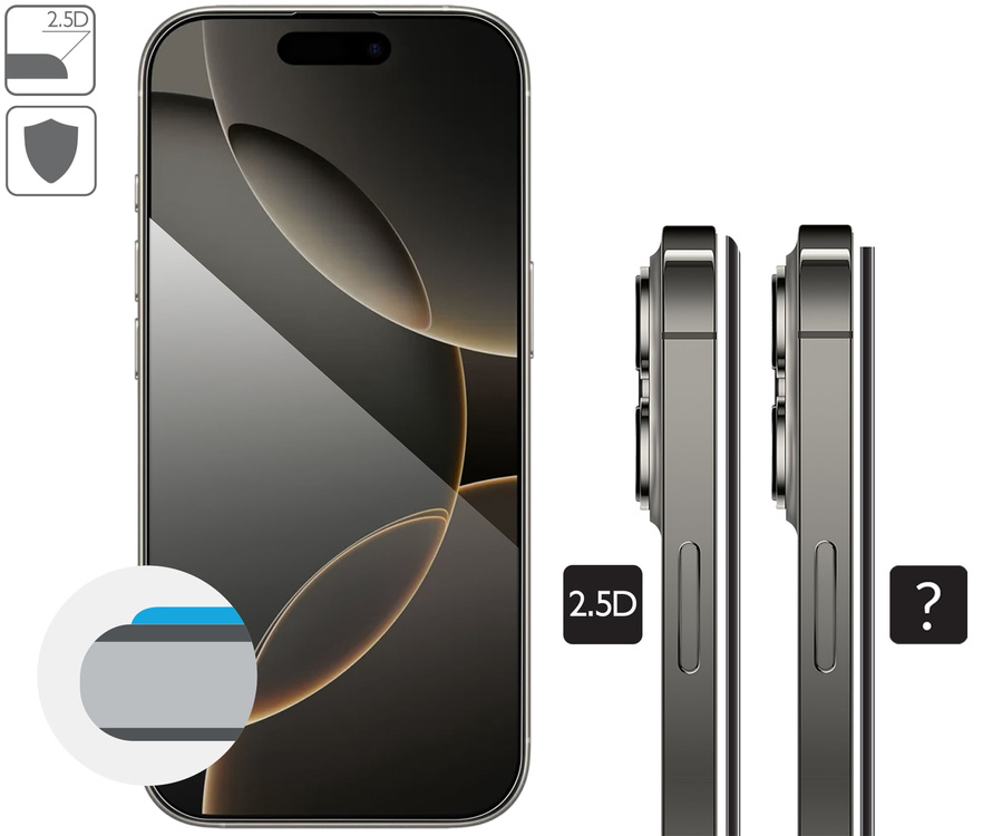 2 szt. | moVear mBOX GLASS mSHIELD 2.5D MAX privacy do Apple iPhone 17 Pro / 17 / 16 Pro (6.3") (Anty spy, z Aplikatorem)
