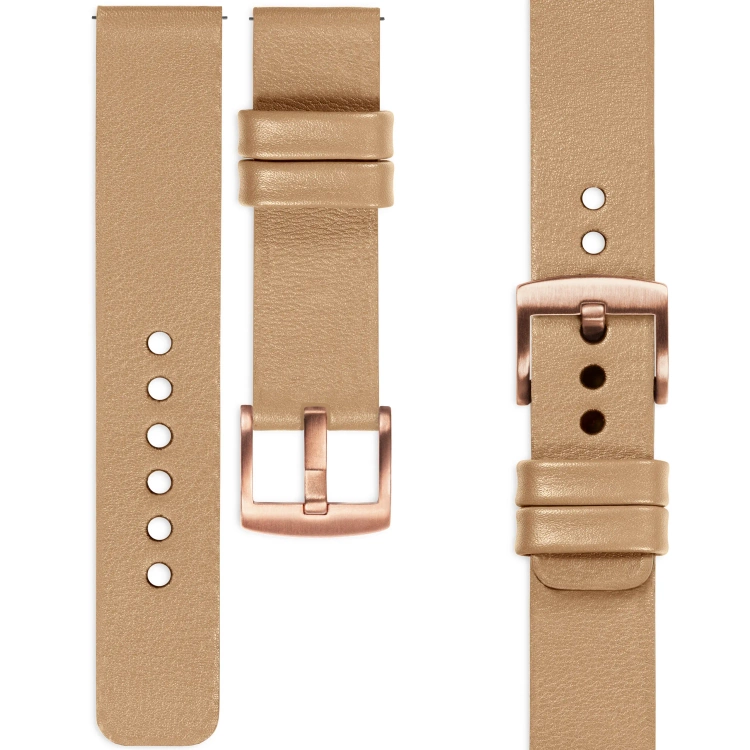 moVear Prestige S1 Skórzany pasek 18mm do Huawei Watch GT 5 4 / Pro (42/41mm) | Cappuccino [rozmiary XS-XXL i klamra do wyboru]