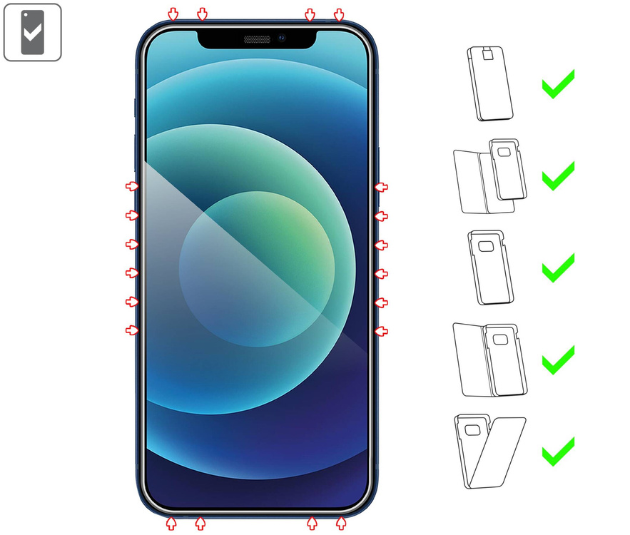 moVear mBOX GLASS mSHIELD 2.5D do Apple iPhone 12 Pro / 12 (6.1") (łatwy montaż)
