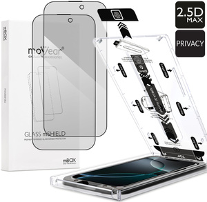 2 szt. | moVear mBOX GLASS mSHIELD 2.5D MAX privacy do Apple iPhone 17 Pro Max / 16 Pro Max (6.9") (Anty spy, z Aplikatorem)
