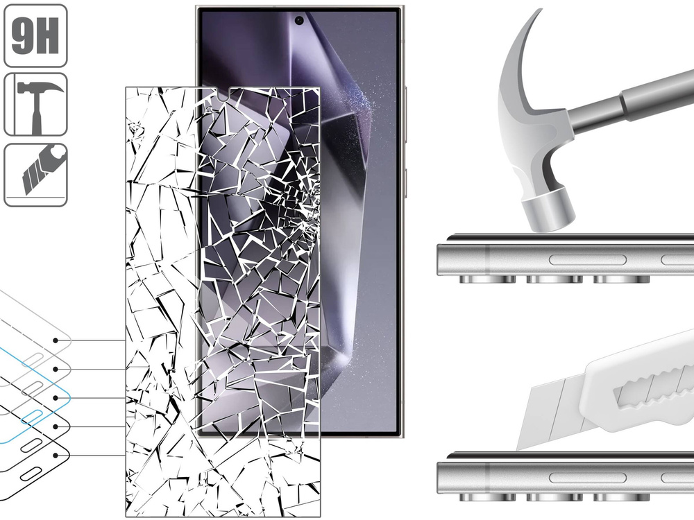 moVear mBOX GLASS mSHIELD 2.5D do Samsung Galaxy S24 Ultra (6.8") (łatwy montaż)