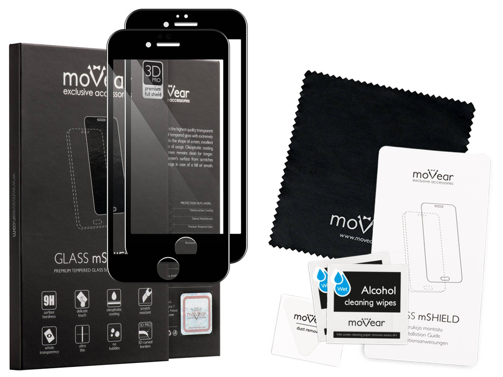 2 szt. | moVear GLASS mSHIELD 3D PRO do Apple iPhone 6 Plus / 6s Plus (5.5") (na cały ekran)