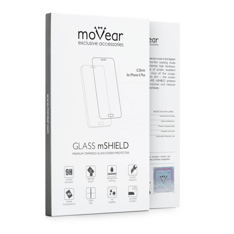 
                    moVear GLASS mSHIELD 2.5D ULTRA na Apple iPhone 7 Plus | Szkło Hartowane do etui, 9H