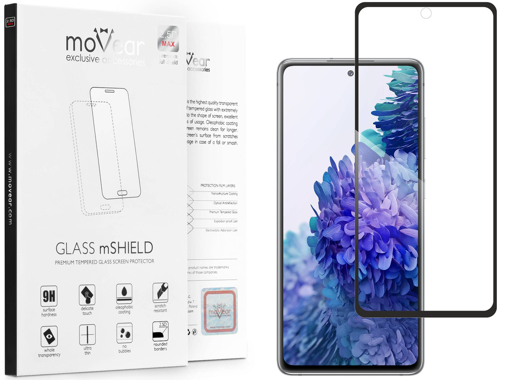 moVear GLASS mSHIELD 2.5D MAX do Samsung Galaxy S20 FE (6.5") (kompatybilne z etui)
