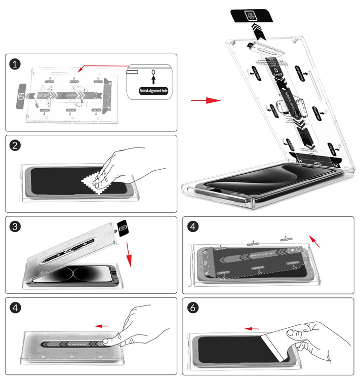 moVear mBOX GLASS mSHIELD 2.5D do Apple iPhone 16/15 Plus / 15 Pro Max (6.7") (łatwy montaż)