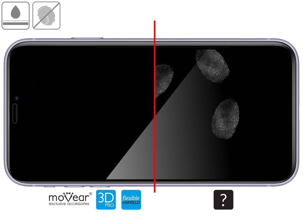moVear flexible mSHIELD 3D PRO do Apple iPhone 11 Pro / Xs / X (5.8"). Pancerne szkło hybrydowe.