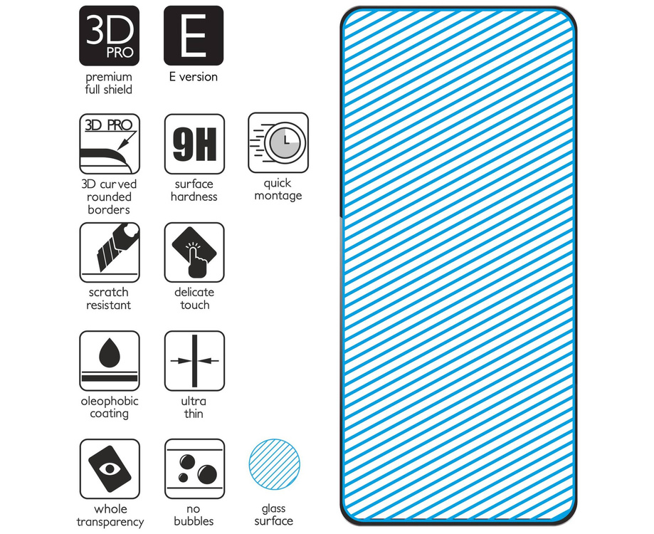 moVear GLASS mSHIELD 3D PRO-E do Samsung Galaxy A51 (6.5") (kompatybilne z etui)