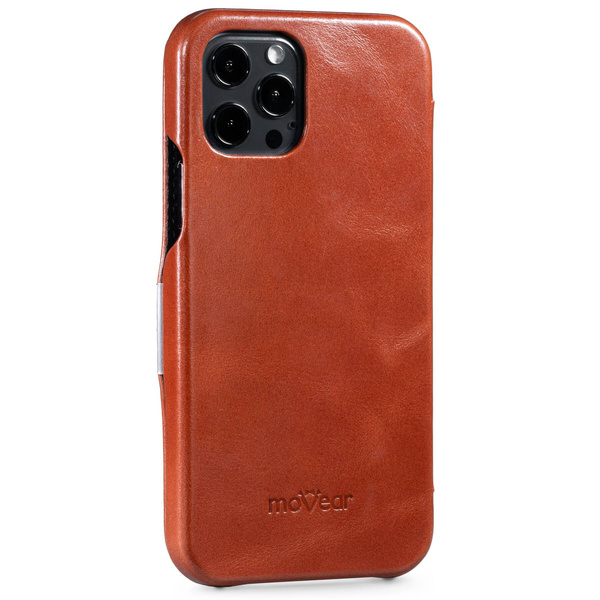 moVear flipSide C skórzane etui do Apple iPhone 12 Pro Max (6.7") | Skóra naturalna vintage (Brązowa)