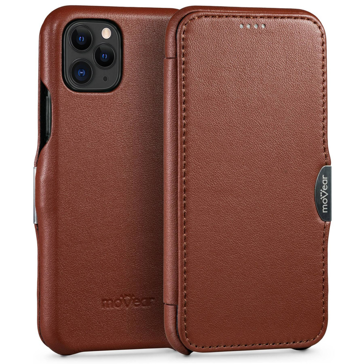 moVear flipSide C skórzane etui do Apple iPhone 11 Pro (5.8") | Skóra naturalna nappa (Brązowa)