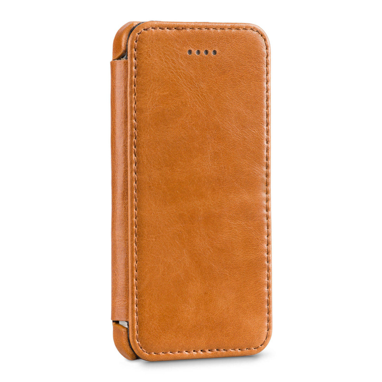 moVear flipSide C Skórzane Etui do Apple iPhone SE / 5s / 5 | Skóra Vintage | Jasnobrązowy