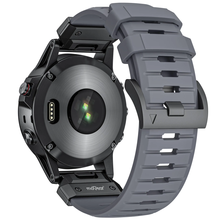Pasek moVear FKM Extreme do Garmin QuickFit 22mm (Fenix / Forerunner / Epix / Instinct / Enduro / Quatix / MARQ - 47/45mm) Szary
