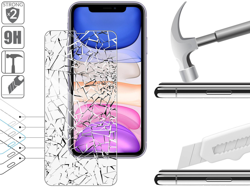 2 szt. | moVear GLASS mSHIELD 2.5D do Apple iPhone 11 / Xr (6.1") (kompatybilne z etui)